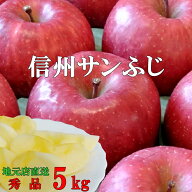 光センサー選果！ご贈答に！信州りんご【サンふじ】秀品5kg！産地直送サンふじりんご！　長野県産 信州産…