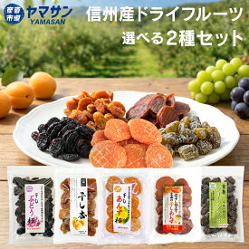 信州産ドライフルーツ 食べ比べセット 2種選べる あんず 千曲の干し杏 干しあんず極 至高の干しあんず ハーコット 干しぶどう極 完熟シャイングラッセ 干しぶどう ナガノパープル 国産 ドライフルーツ 送料無料 無添加 砂糖不使用 産直市場ヤマサン