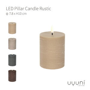 UYUNI LIGHTING EjCeBO LED Pillar Candle Rustic LEDs[Lh XeBbN 7.8x10cm Lh XC