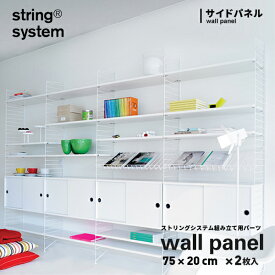 String system ストリングシステム組立用パーツ ウォールパネル 75×20cm 2枚セット サイドパネルストリングシステム組み合わせ自由 棚 シェルフ パーツ SW7520-12-2 SW7520-13-2 SW7520-61-2