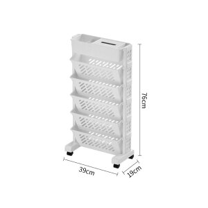 送料無料 本棚 キャスター付き ファイルワゴン 移動式本棚 キャスター付き キャスター本棚 6段 ファイルラック 39x19cmx76cm ファイル収納 ファイルボックス ファイルスタンド サイドチェス