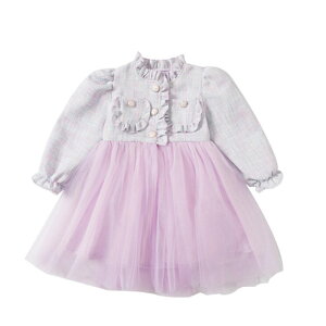 チュール ワンピース キッズ 長袖 女の子 可愛い 入学式 春 お花見 パープル ドレス おしゃれ 通園 通学 フリル レース チュール キッズ フォーマル ジュニア 七五三 こどもの日 卒業式 ピア