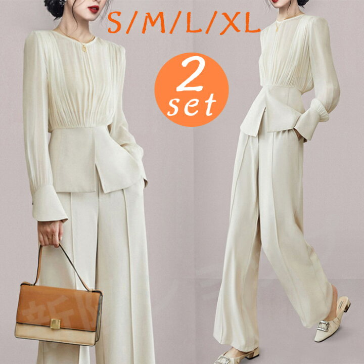 楽天市場】セットアップ レディース パンツスーツ 2点セット 洋服  