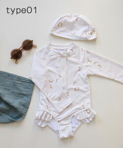 ベビー水着 キッズ ロンパース 女の子 キャップつき 2点セット UVカット ラッシュガード キッズ 子供 ベビー服 赤ちゃん 水着 キッズ水着 オールインワン 子供 スイミング 子供 服 幼稚園 保