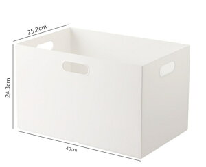 する収納ボックス ホワイト 積み重ね可能 おしゃれ 引き出し キャスター取り付け可 収納ケース「カラーボックスにぴったりフィット」ハンドル付きストレージボックス クローズ・トイ・ス