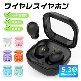 ワイヤレスイヤホン iphone Bluetoothイヤホン TELEC Bluetooth5.3 高音質 電池残量表示 IPX5防水 左右分離型 小型軽量 ミニ 高音質 Android 通話 音量調整 Siri対応 自動ペアリング 長時間 スポーツ テレワーク 在宅勤務 便利 プレゼント ギフト 送料無料 父の日