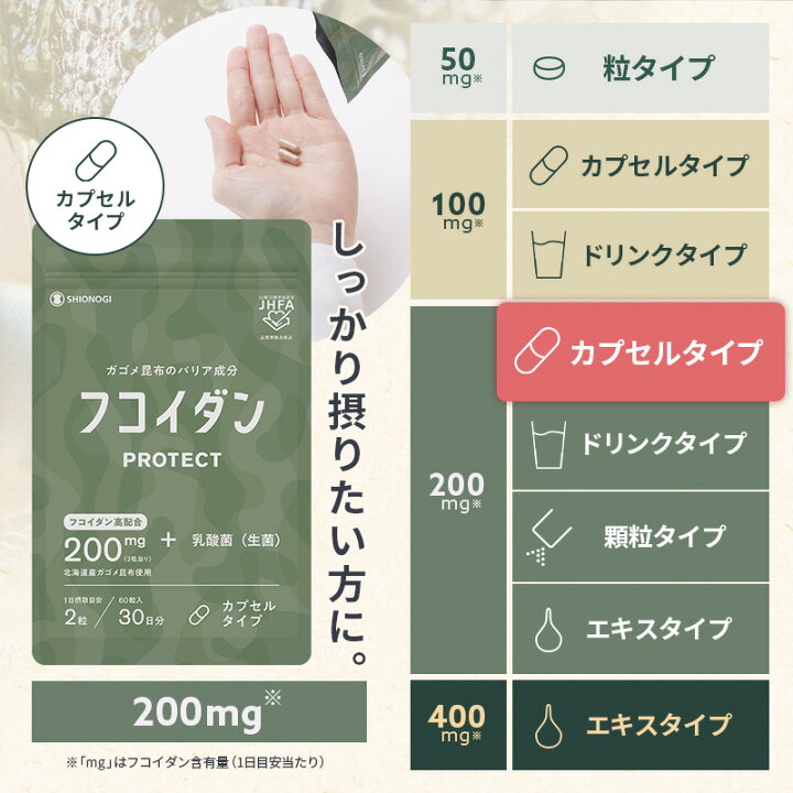 楽天市場】フコイダンPROTECT カプセル200 ＜60粒入り × 3袋セット 