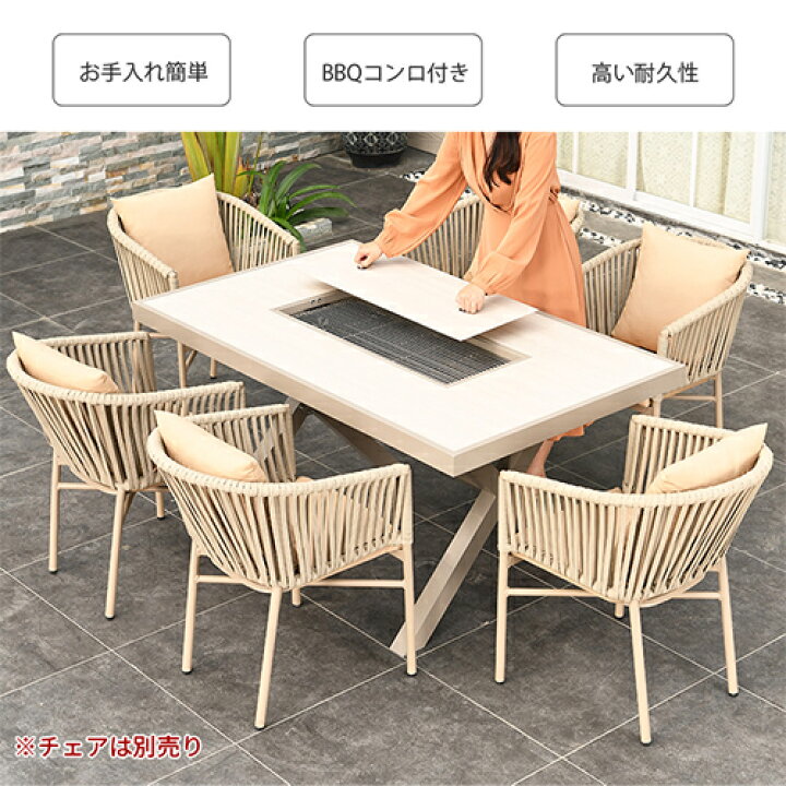 楽天市場】バーベキューテーブル BBQコンロ付き 鉄板付 バーベキュー 