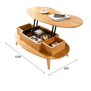 ローテーブル 昇降式 ローテーブル 100cm 収納付き センターテーブル リフティング リフトアップ 木製テーブル 120cm 高さ調節 コンパクト デスク 机 リビング カフェ コーヒーテーブル 天然木