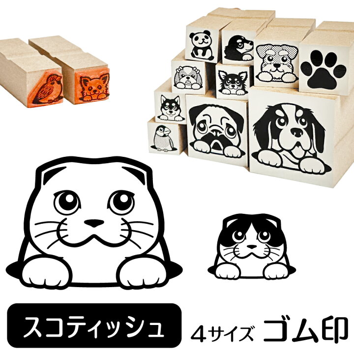 楽天市場 スコティッシュフォールド イラスト ゴム印 角印 16mm 油性インク 対応 かわいい 猫 ネコ 動物 雑貨 グッズ ハンコ スタンプ 可愛い プレゼント オリジナル 耐油 ギフト 贈り物 買い回り ポイント消化 送料無料 結婚祝い お中元 動物イラストはんこ しっぽ