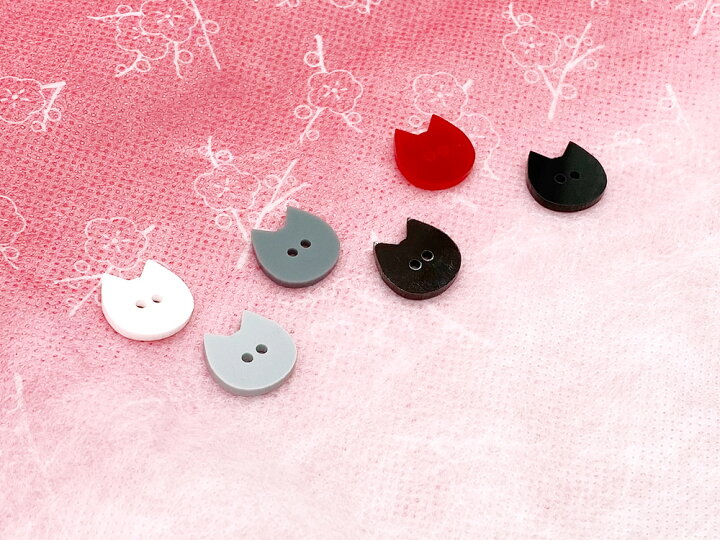 楽天市場】ネコボタン 2つ穴(10粒入) 釦 かわいい お洋服 