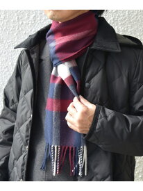 SHIPS any: ウール/カシミヤ チェック マフラー SHIPS any シップス ファッション雑貨 マフラー・ストール・ネックウォーマー イエロー ネイビー グレー【送料無料】[Rakuten Fashion]