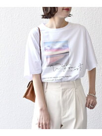 《一部追加予約》* オーガニックコットン フォト ショート スリーブ TEE 24SS ◆ SHIPS WOMEN シップス トップス カットソー・Tシャツ ホワイト ベージュ カーキ ブラウン【送料無料】[Rakuten Fashion]