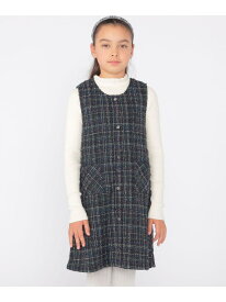 【SALE／30%OFF】SHIPS KIDS:140~150cm / ツイード ワンピース SHIPS KIDS シップス ワンピース・ドレス ジャンパースカート ネイビー【RBA_E】【送料無料】[Rakuten Fashion]