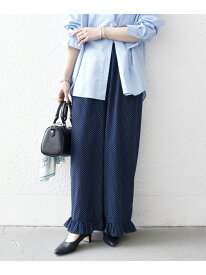 【SALE／40%OFF】SHIPS any:＜洗濯機可能＞ドット フリル ワイド イージー パンツ SHIPS any シップス パンツ その他のパンツ ブラック ネイビー【RBA_E】【送料無料】[Rakuten Fashion]