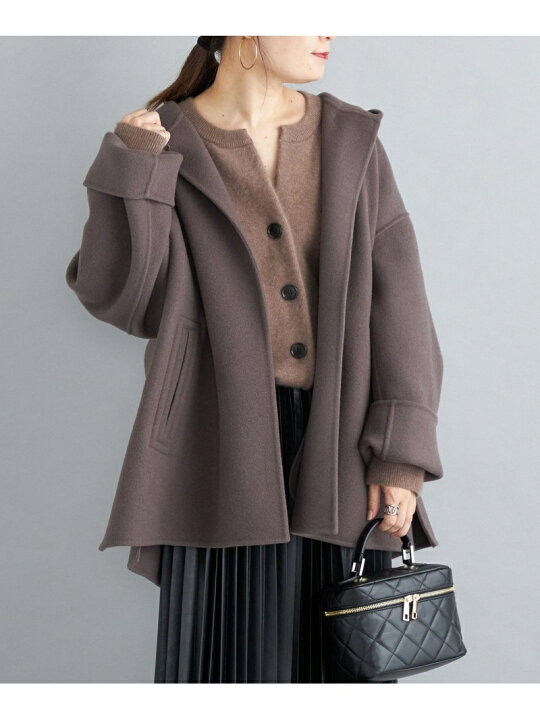 楽天市場】【SALE／70%OFF】SUPER140 リバー フード ミディ コート 