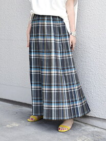 【SALE／60%OFF】SHIPSany:チェックプリーツスカート SHIPS any シップス スカート ロング・マキシスカート ブルー レッド【RBA_E】【送料無料】[Rakuten Fashion]