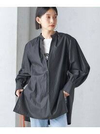 【SALE／50%OFF】＜手洗い可能＞コットン ギャザー チュニック ブラウス SHIPS WOMEN シップス トップス シャツ・ブラウス ブラック ホワイト ブルー【RBA_E】【送料無料】[Rakuten Fashion]