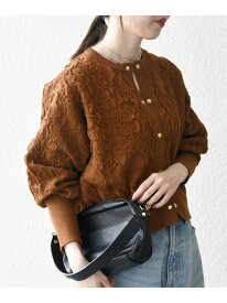 【WEB限定】SHIPS any:＜手洗い可能＞ジャカード バンピー コンパクト カーディガン SHIPS any シップス トップス カーディガン ブラック ブルー ブラウン レッド【送料無料】[Rakuten Fashion]