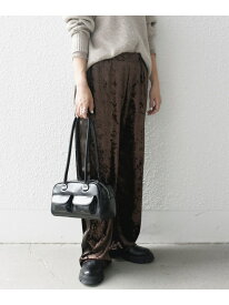 【SALE／55%OFF】SHIPS any:＜手洗い可能＞クラッシュ ベロア サイドライン ワイド イージー パンツ SHIPS any シップス パンツ その他のパンツ ブラウン ブラック【RBA_E】【送料無料】[Rakuten Fashion]