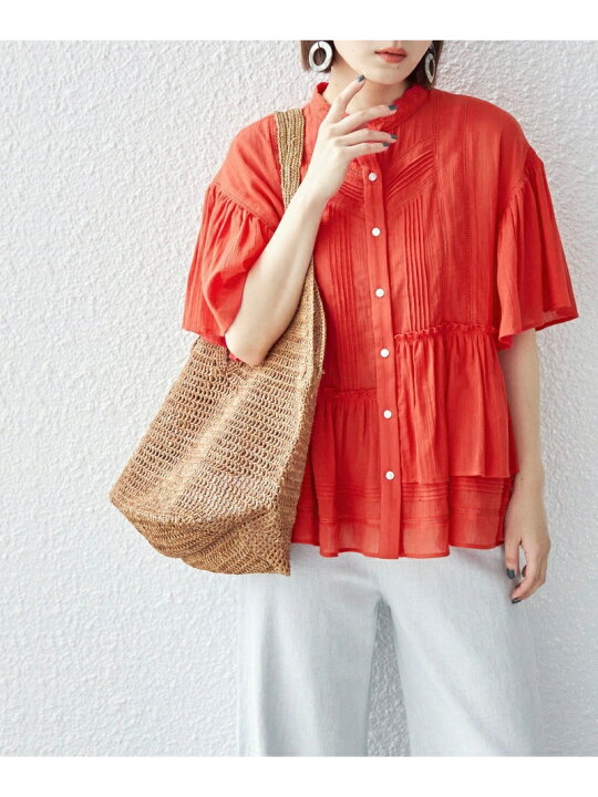 楽天市場】【SALE／40%OFF】＜手洗い可能＞ 綿 楊柳 レース ブラウス 