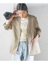 【SALE／30%OFF】＜手洗い可能＞Asami 麻調合繊 カラーレス ジャケット SHIPS WOMEN シップス ジャケット・アウター ノーカラージャケット ベージュ【RBA_E】【送料無料】[Rakuten Fashion]