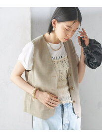 【SALE／30%OFF】＜手洗い可能＞Asami 麻調合繊 ショート ジレ SHIPS WOMEN シップス トップス ベスト・ジレ ベージュ【RBA_E】【送料無料】[Rakuten Fashion]