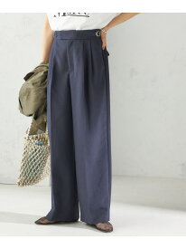 【SALE／50%OFF】＜手洗い可能＞Asami 麻調合繊 2タック ワイドパンツ SHIPS WOMEN シップス パンツ その他のパンツ ネイビー ベージュ【RBA_E】【送料無料】[Rakuten Fashion]