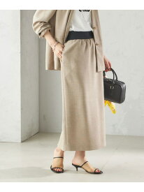 【SALE／30%OFF】＜手洗い可能＞Asami 麻調合繊 ウエスト リブ タイト スカート SHIPS WOMEN シップス スカート ミディアムスカート ベージュ【RBA_E】【送料無料】[Rakuten Fashion]