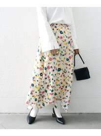 【SALE／70%OFF】SHIPS any:＜洗濯機可能＞SPRINTEX フラワー プリント ギャザー スカート SHIPS any シップス スカート ロング・マキシスカート ネイビー ホワイト【RBA_E】[Rakuten Fashion]