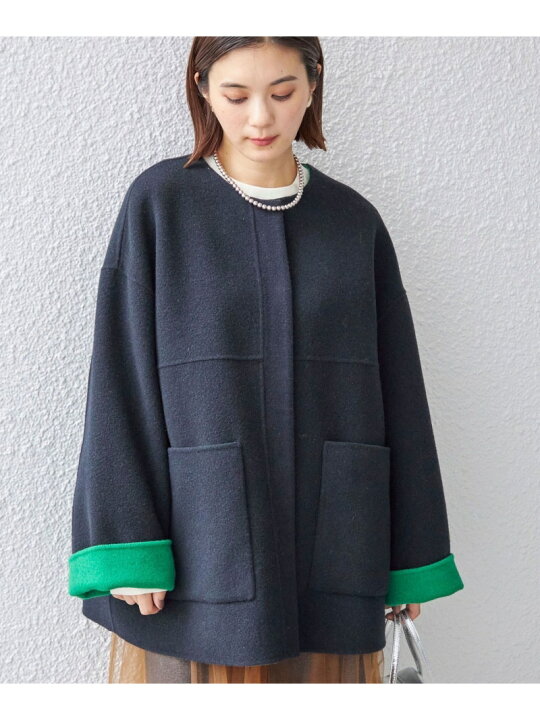 楽天市場】【SALE／40%OFF】SUPER140 配色 リバーシブル ノーカラー 