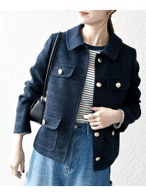 【SALE／35%OFF】SHIPS any: ツイード シングル ポケット ジャケット[NAVY BLUE] SHIPS any シップス ジャケット・アウター その他のジャケット・アウター ホワイト ネイビー【RBA_E】【送料無料】[Rakuten Fashion]