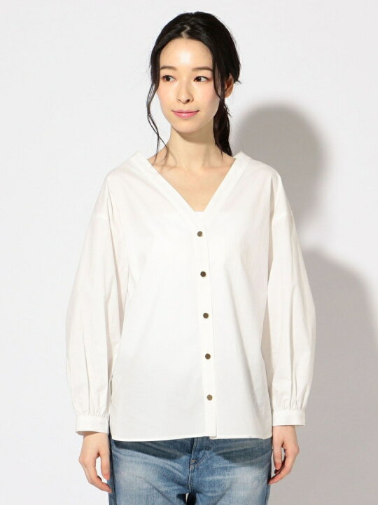 楽天市場】【SALE／30%OFF】Vネックボタンシャツブラウス◇ SHIPS 