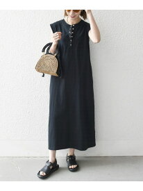 SHIPS any:＜洗濯機可能＞USAコットン ヘンリーネック Aライン ワンピース SHIPS any シップス ワンピース・ドレス ワンピース グリーン ブラック ブラウン【送料無料】[Rakuten Fashion]