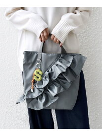 【SALE／10%OFF】【WEB限定】チャーム 付き フリル トート SHIPS WOMEN シップス バッグ トートバッグ ブラウン ベージュ ブラック グレー【RBA_E】【送料無料】[Rakuten Fashion]