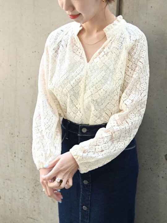 楽天市場】【SALE／70%OFF】SHIPS any: キーネック レース ブラウス 