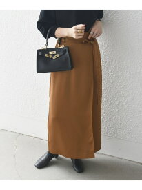 【SALE／50%OFF】SHIPS any:＜手洗い可能＞サテン ラップデザイン ロング タイト スカート SHIPS any シップス スカート ロング・マキシスカート ネイビー ブラウン【RBA_E】【送料無料】[Rakuten Fashion]