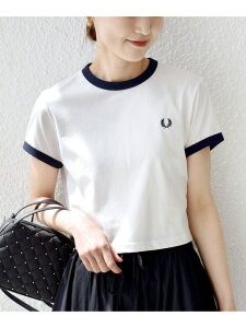 FRED PERRY:G9163 CROPPED RINGER TEE SHIPS WOMEN �V�b�v�X �g�b�v�X �J�b�g�\�[�ET�V���c �z���C�g �u���b�N ���C�����b�h �O���[���y���������z[Rakuten Fashion]