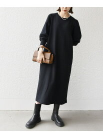 【SALE／10%OFF】【WEB限定】SHIPS any: USAコットン 裏起毛 パフ スリーブ ワンピース 2 SHIPS any シップス ワンピース・ドレス ワンピース ブラック ベージュ【RBA_E】【送料無料】[Rakuten Fashion]