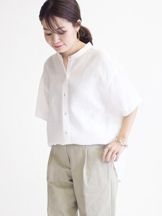楽天市場】【SALE／40%OFF】テレデランリネンバンドカラーシャツ 