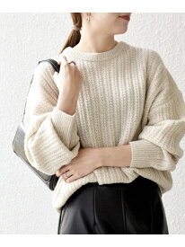 SHIPS any: リブ タック編み クルーネック ボタン ニット プルオーバー SHIPS any シップス トップス ニット ネイビー ベージュ【送料無料】[Rakuten Fashion]