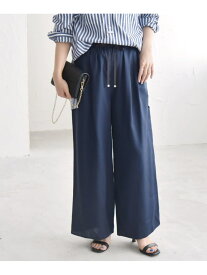 【SALE／50%OFF】quaranciel:＜手洗い可能＞タック イージー ワイド パンツ quaranciel シップス パンツ その他のパンツ ネイビー グリーン【RBA_E】【送料無料】[Rakuten Fashion]