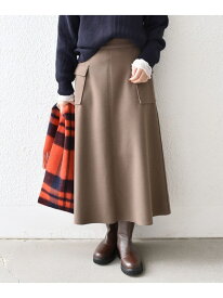 SHIPS Colors:＜手洗い可能＞ジャージーメルトン ポケット フレアスカート2◇ SHIPS Colors シップス スカート ミディアムスカート ネイビー ブラウン ベージュ【送料無料】[Rakuten Fashion]