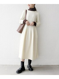 SHIPS any:＜手洗い可能＞ジャカード ウエスト タック ノーカラー ワンピース[NAVY BLUE] SHIPS any シップス ワンピース・ドレス ワンピース ブラック ベージュ ネイビー【送料無料】[Rakuten Fashion]