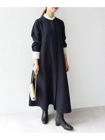 《一部追加予約》【WEB限定】SHIPS any:＜洗濯機可能＞ダブルクロス Aライン シャツワンピース[NAVY BLUE] SHIPS any シップス ワンピース・ドレス シャツワンピース ネイビー ホワイト ブラウン【先行予約】*【送料無料】[Rakuten Fashion]