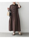 《一部追加予約》SHIPS any:＜洗濯機可能＞タイプライター ボリューム シャツ ワンピース 2 SHIPS any シップス ワンピース・ドレス シャツワンピース イエロー ブラック ブラウン【先行予約】*【送料無料】[Rakuten Fashion]