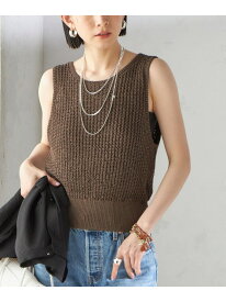 【SALE／50%OFF】＜手洗い可能＞ペーパー ポリエステル ノースリーブ プルオーバー SHIPS WOMEN シップス トップス ベスト・ジレ ネイビー ブラウン【RBA_E】【送料無料】[Rakuten Fashion]