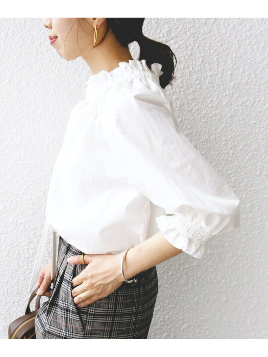 楽天市場】【SALE／50%OFF】＜手洗い可能＞ネック ギャザー 7分袖 