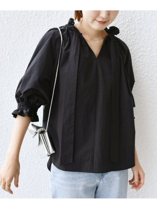 楽天市場】【SALE／50%OFF】＜手洗い可能＞ネック ギャザー 7分袖 