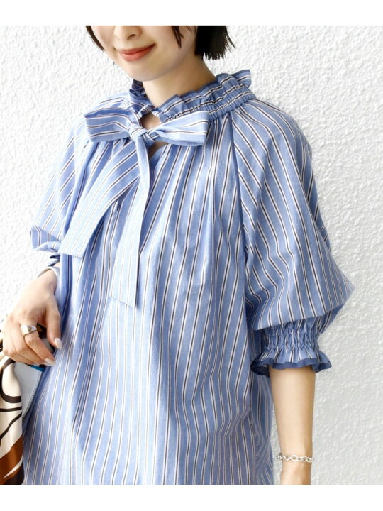 楽天市場】【SALE／50%OFF】＜手洗い可能＞ネック ギャザー 7分袖 